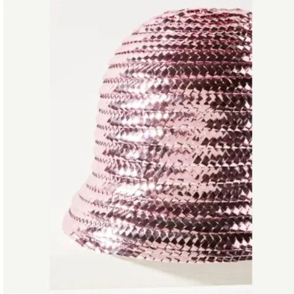 Anthropologie Anthony Peto paris pink cloche size Small NEW metallic - Picture 3 of 10